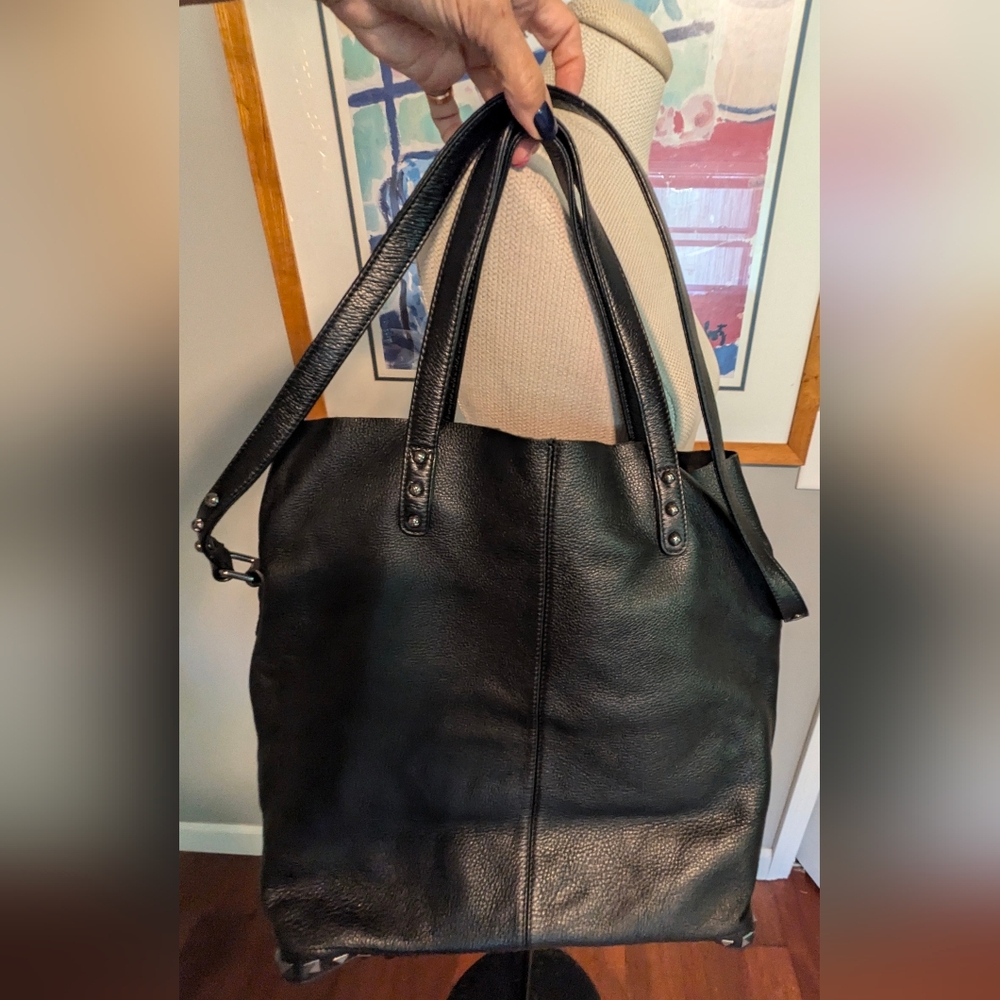 Elliott Lucca Black Leather Hobo Bag